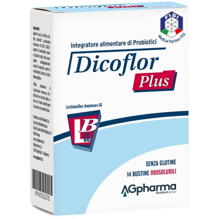 Dicoflor Plus - Integratore per l'equilibrio della flora batterica intestinale - 14 bustine orosolubili