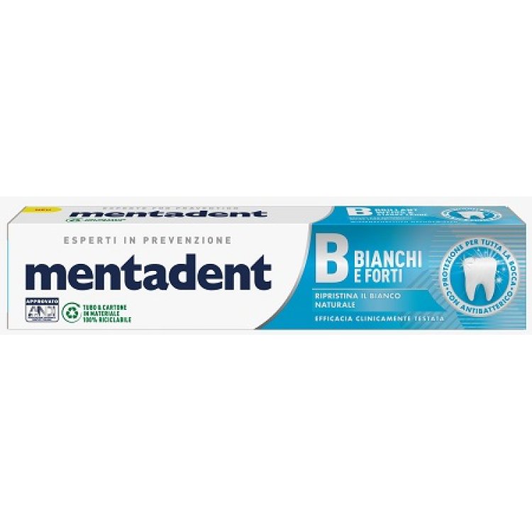 Mentadent Dentifricio Denti Bianchi E Forti - Dentifricio antitartaro e protettivo del bianco naturale - 75 ml