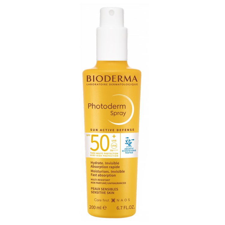 Bioderma Photoderm Spray Invisibile SPF50+ - Protezione solare viso e corpo adatta per pelle sensibile - 200 ml
