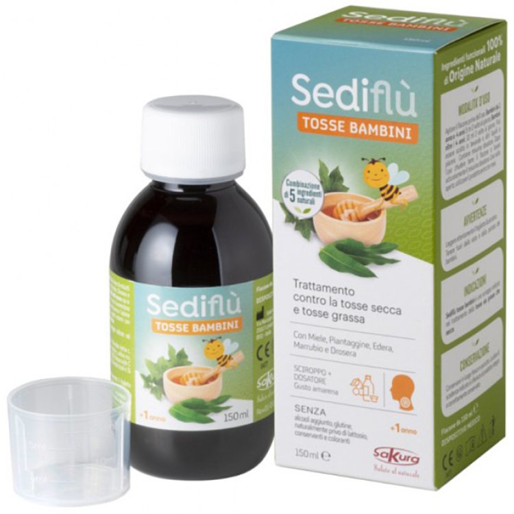 Sediflu Tosse Sciroppo Bambini - Adatto sia per tosse secca che per tosse grassa - 150 ml