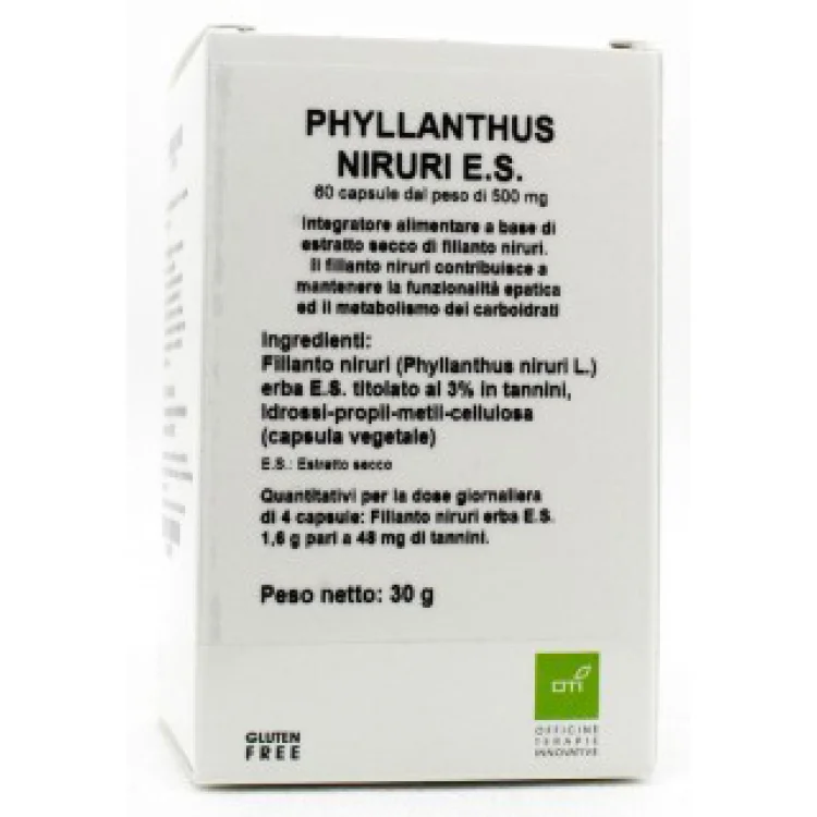 PHYLLANTHUS NIRURI ES 60CapsuleOTI PHYLLANTHUS NIRURI ES 60CapsuleOTI