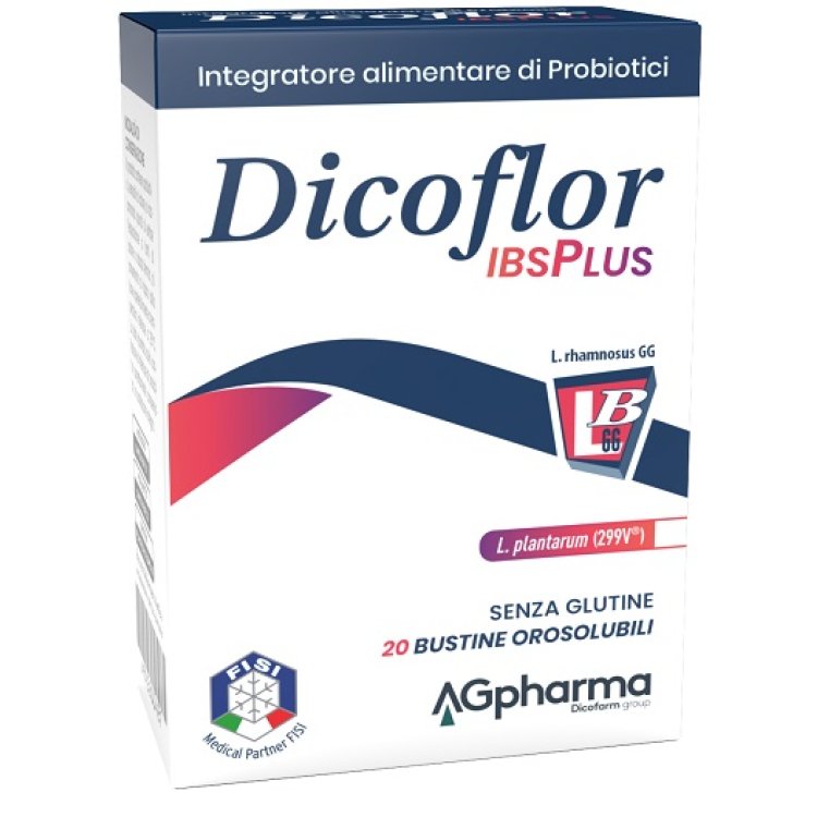 Dicoflor IBS Plus - Integratore alimentare a base di probiotici - 20 bustine orosolubili