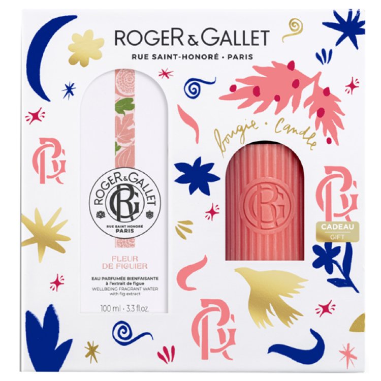 Roger & Gallet Cofanetto di Natale 2024 Fleur De Figuier - Acqua profumata 100 ml + Candela profumata 75 g