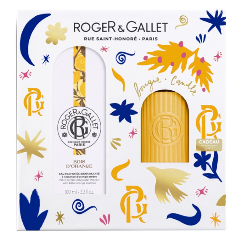 Roger & Gallet Cofanetto di Natale 2024 Bois D'Orange - Acqua profumata 100 ml + Candela profumata 75 g