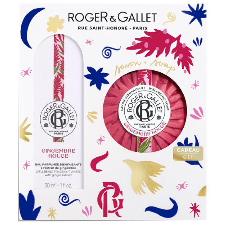 Roger & Gallet Cofanetto di Natale 2024 Gingembre Rouge - Acqua Profumata 100 ml + Saponetta 50 g