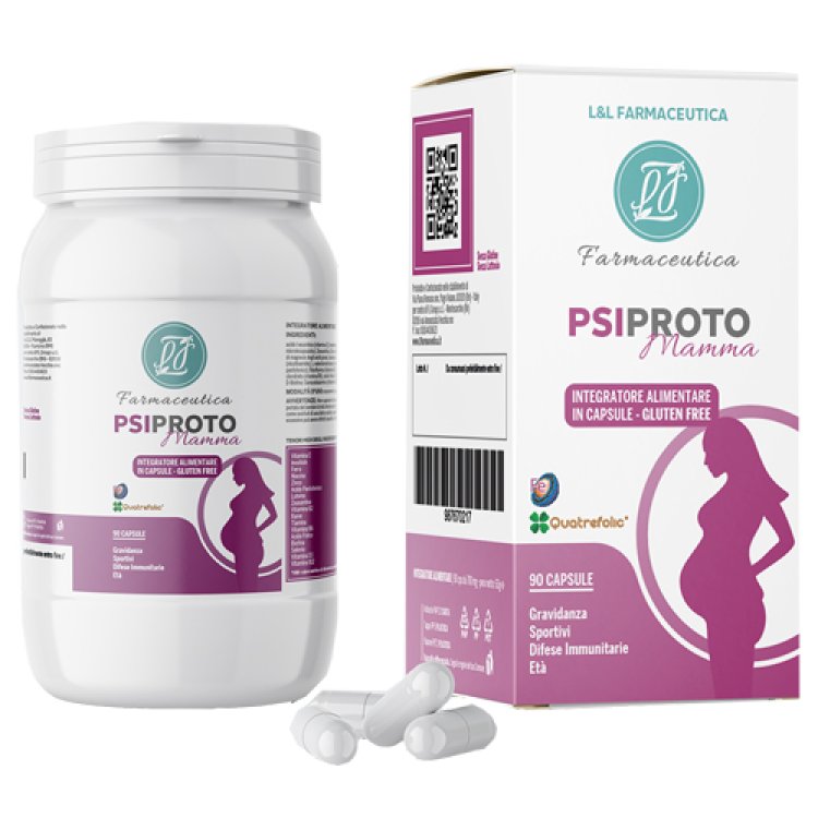 Psiproto Mamma - Integratore di vitamine e minerali per il benessere della donna in gravidanza e del bambino - 90 Capsule