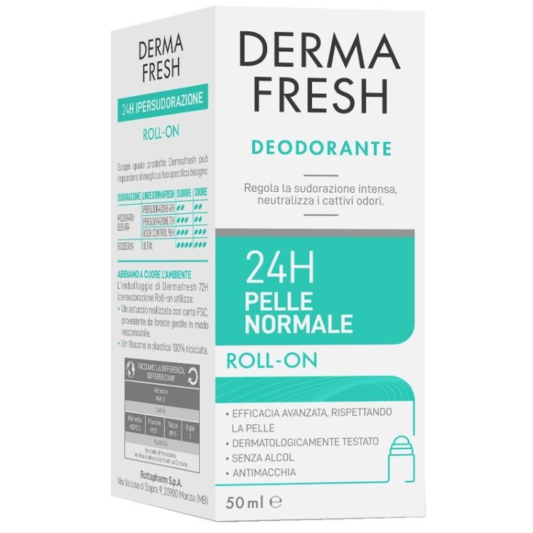 Dermafresh Deodorante 24 ore per Pelle normale Roll on - Freschezza e protezione da cattivi odori - 50 ml Dermafresh Deodorante 24 ore per Pelle normale Roll on - Freschezza e protezione da cattivi odori - 50 ml