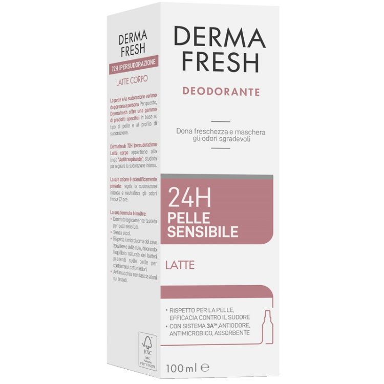 Dermafresh Deodorante 24 ore per Pelle sensibile Latte - Freschezza e protezione da cattivi odori - 100 ml Dermafresh Deodorante 24 ore per Pelle sensibile Latte - Freschezza e protezione da cattivi odori - 100 ml