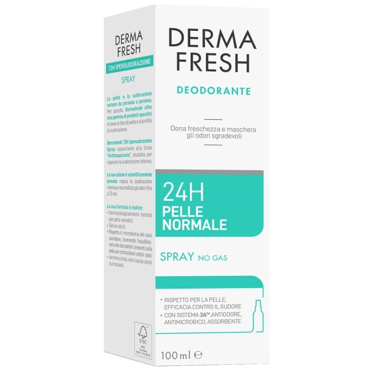 Dermafresh Deodorante 24 ore Pelle normale Spray - Freschezza e protezione da cattivi odori - 100 ml Dermafresh Deodorante 24 ore Pelle normale Spray - Freschezza e protezione da cattivi odori - 100 ml