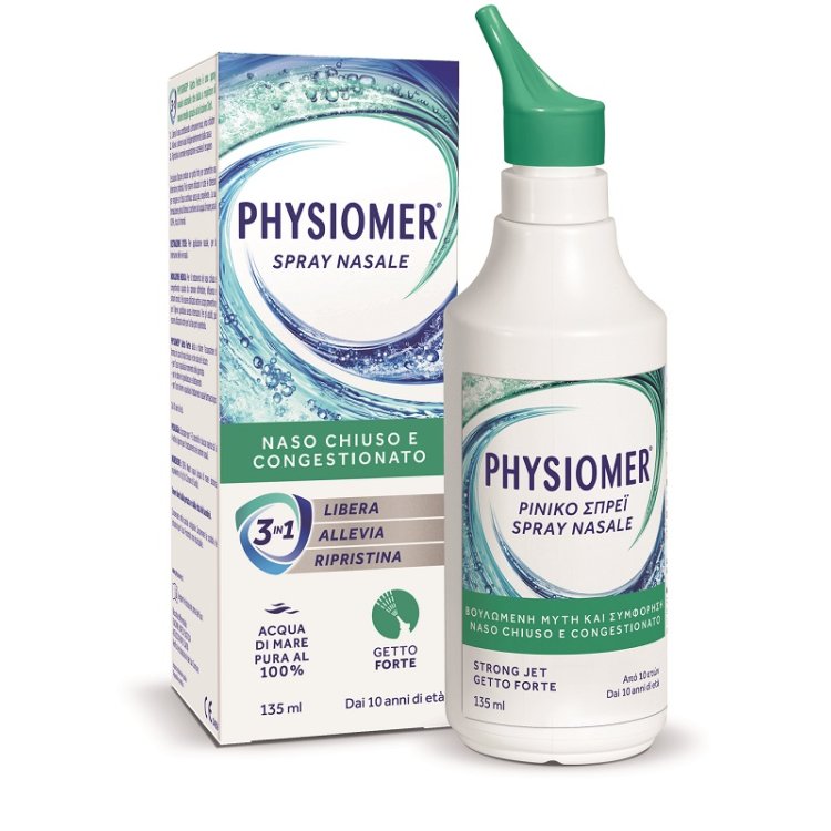 Physiomer Getto Forte Spray nasale - Libera il naso chiuso causato da raffreddore e influenza - 135 ml