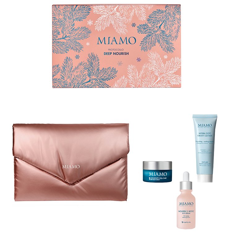 Miamo Cofanetto di Natale 2025 Protocollo Deep Nourish - Nourish 3-Biotic Rich Serum 30 ml + Creamy Cleanser 50 ml + Longevity Deep Balm Cream 10 ml Miamo Cofanetto di Natale 2025 Protocollo Deep Nourish - Nourish 3-Biotic Rich Serum 30 ml + Creamy Cleanser 50 ml + Longevity Deep Balm Cream 10 ml