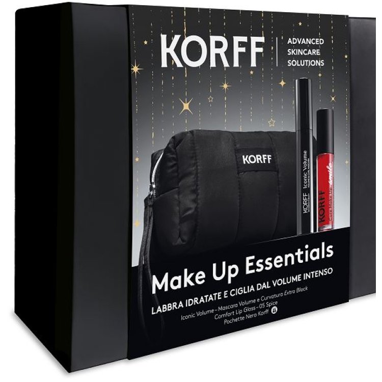 Korff Cofanetto di Natale 2025 Make up Essentials 03 - Mascara Iconic volume + Lipgloss smile 03 Petal + pochette