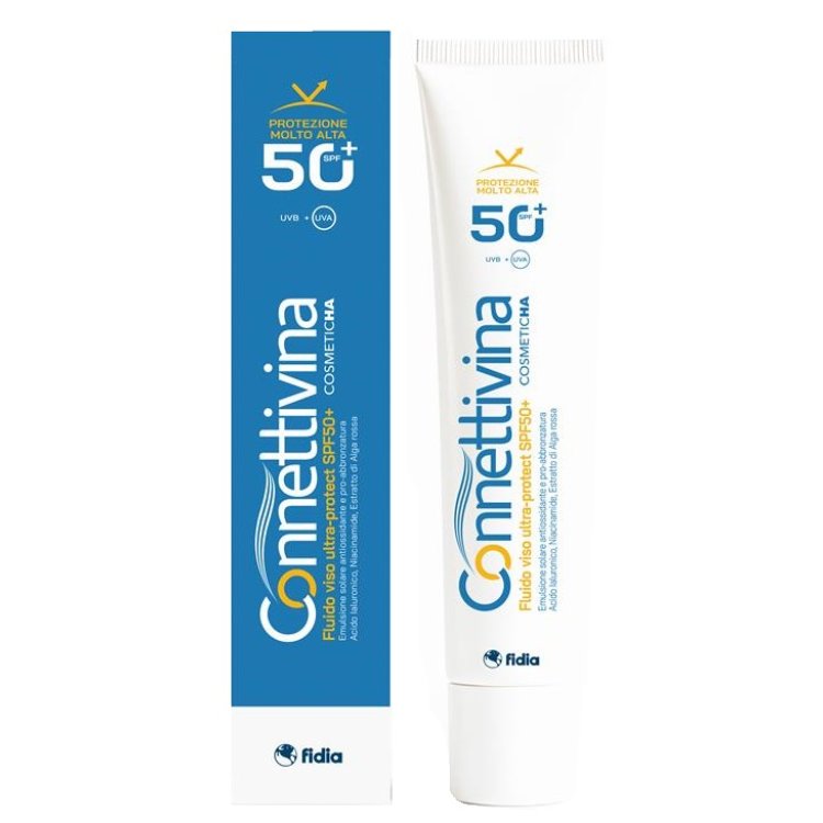 Connettivina Fluido Viso SPF50+ - Protezione solare ultra-leggera per il viso - 50 ml