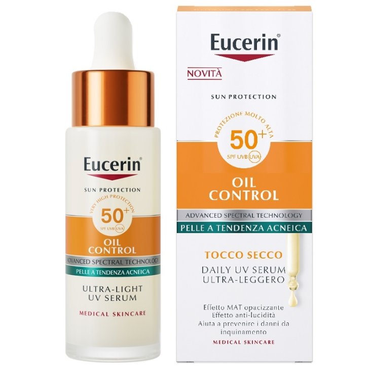 Eucerin Sun Face Oil Control Daily UV Serum SPF50+ - Siero viso effetto mat con protezione solare - 30 ml