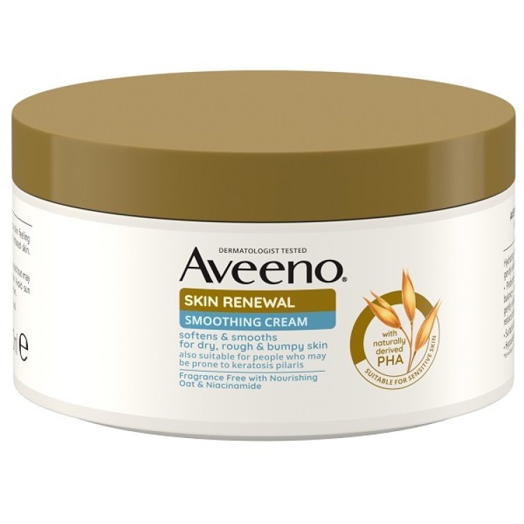 Aveeno Skin Renewal Crema Levigante - Crema corpo idratante pelle secca e ruvida con Avena Prebiotica - 300 ml