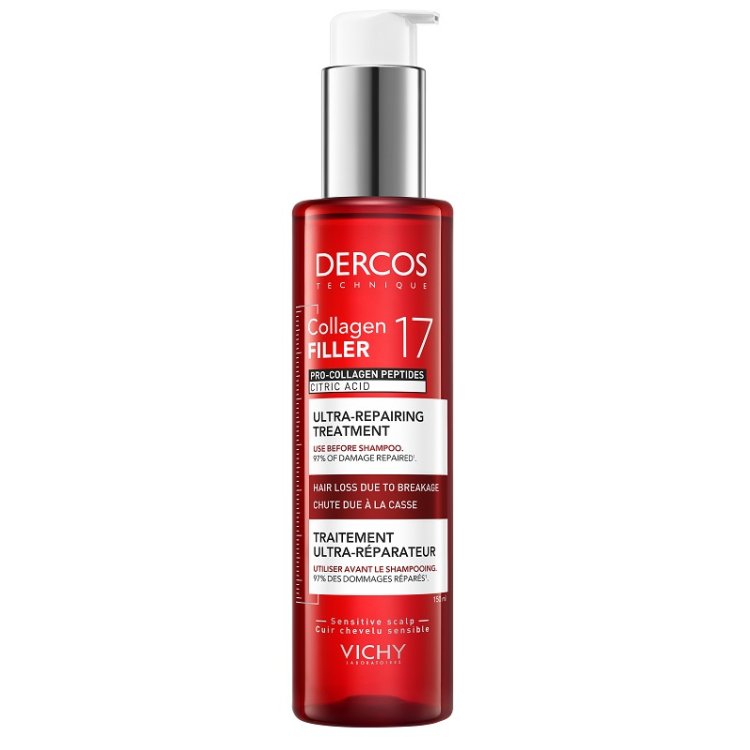 Dercos Collagen 17 Filler Trattamento Pre Shampoo Riparatore - Per capelli rivitalizzati dalla radice alle punte - 150 ml