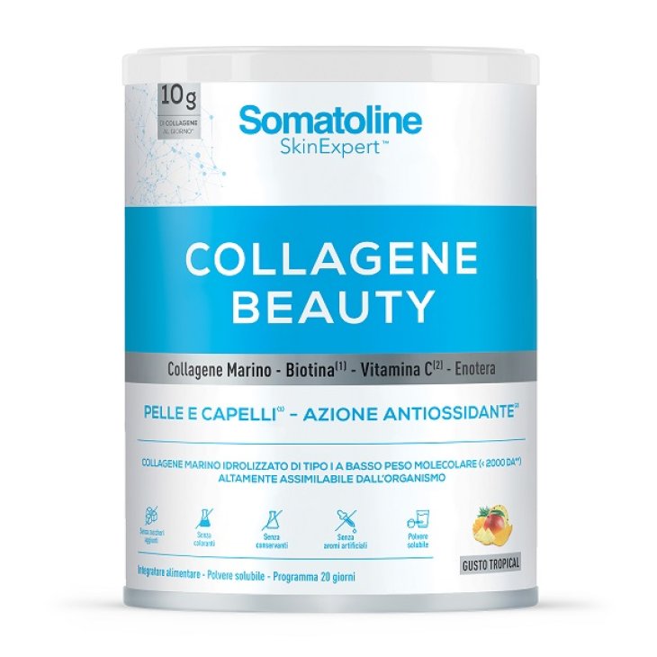 Somatoline Skin Expert Collagene Beauty Tropical - Integratore alimentare per pelle e capelli - Gusto Tropical - 198 g