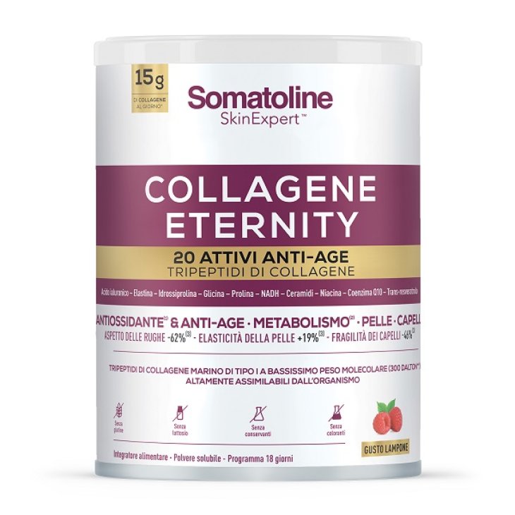 Somatoline Skin Expert Collagene Eternity - Integratore alimentare anti-age per pelle e capelli - Gusto Lampone - 309 g