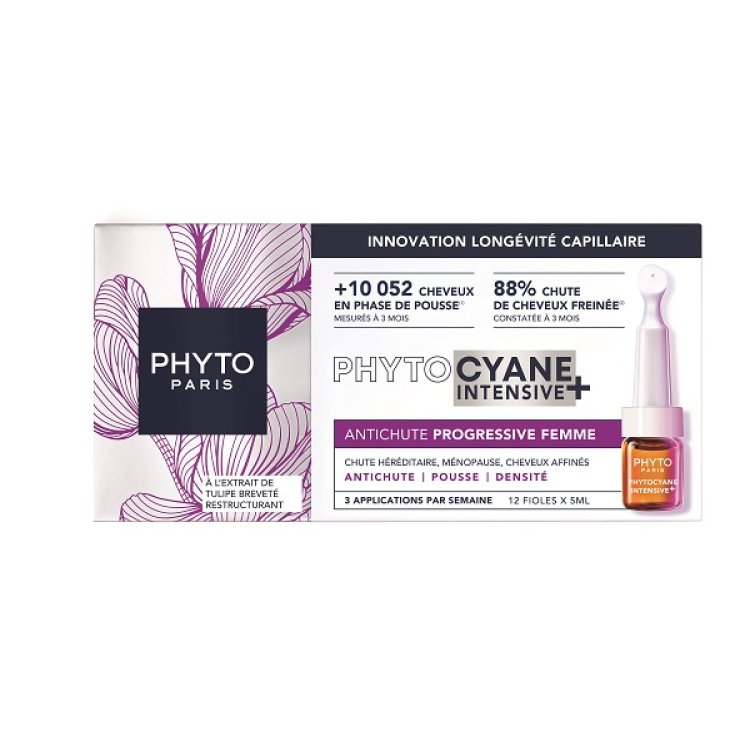 Phytocyane Intensive+ Trattamento Anticaduta Progressiva Donna - Fiale per caduta capelli donna in menopausa - 12 fiale - 1 mese di trattamento