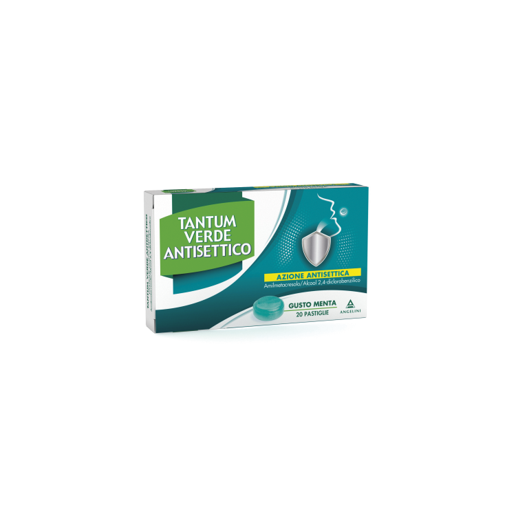 Tantum Verde Antisettico - Caramelle per alleviare il mal di gola - 20 pastiglie gusto menta