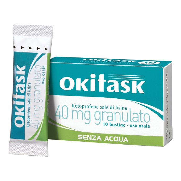 Okitask - Per un rapido sollievo dal mal di testa - Ketoprofene sale di lisina 40 mg - Granulato 10 Bustine