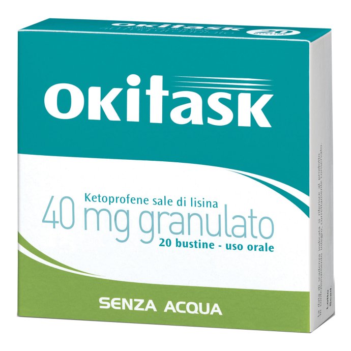 Okitask - Per un rapido sollievo dal mal di testa - Ketoprofene sale di lisina 40 mg - Granulato 20 Bustine