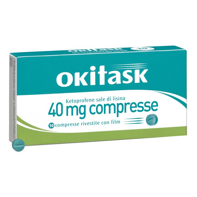 Okitask - Per un rapido sollievo dal mal di testa - Ketoprofene sale di lisina 40 mg - 10 Compresse