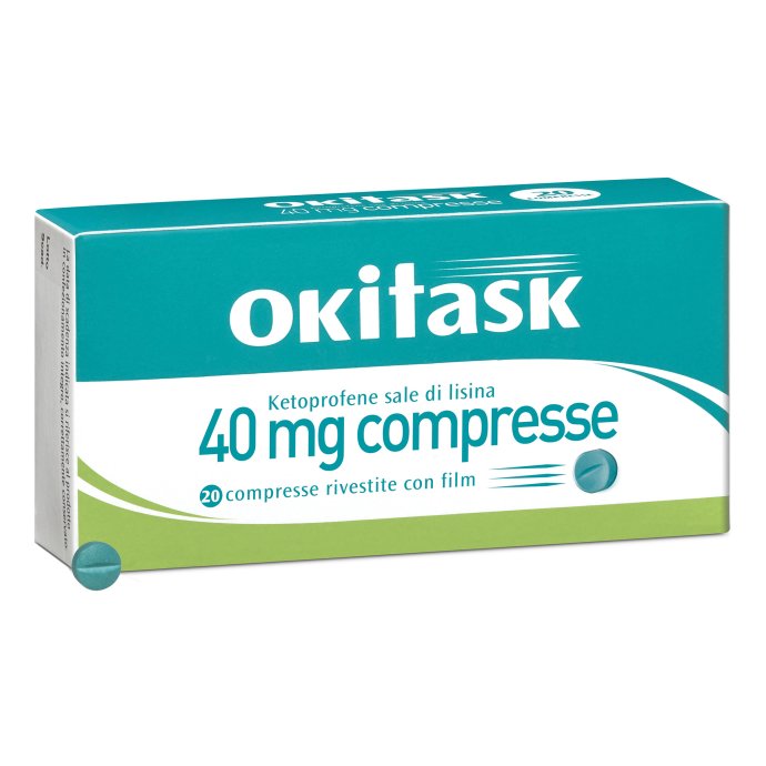 Okitask - Per un rapido sollievo dal mal di testa - Ketoprofene sale di lisina 40 mg - 20 Compresse