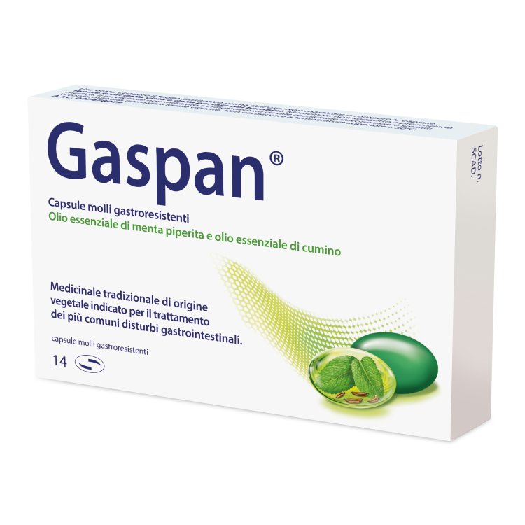 Gaspan - Trattamento di mal di stomaco e disturbi gastrointestinali - 14 capsule molli gastroresistenti