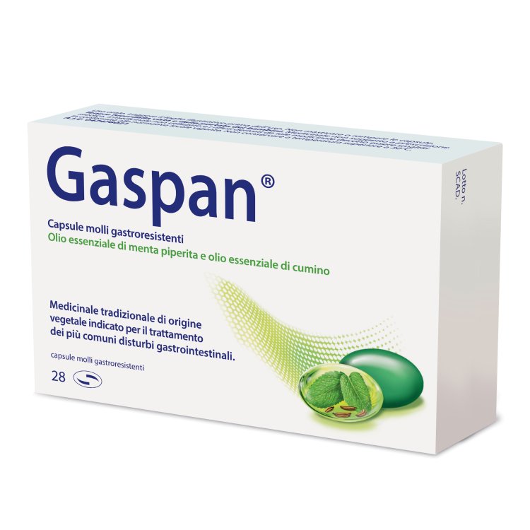 Gaspan - Trattamento di mal di stomaco e disturbi gastrointestinali - 28 capsule molli gastroresistenti