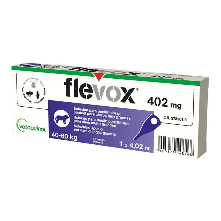 Flevox Spot-On Cani 1 Pipetta Antiparassitaria per Cani dai 40 ai 60 Kg