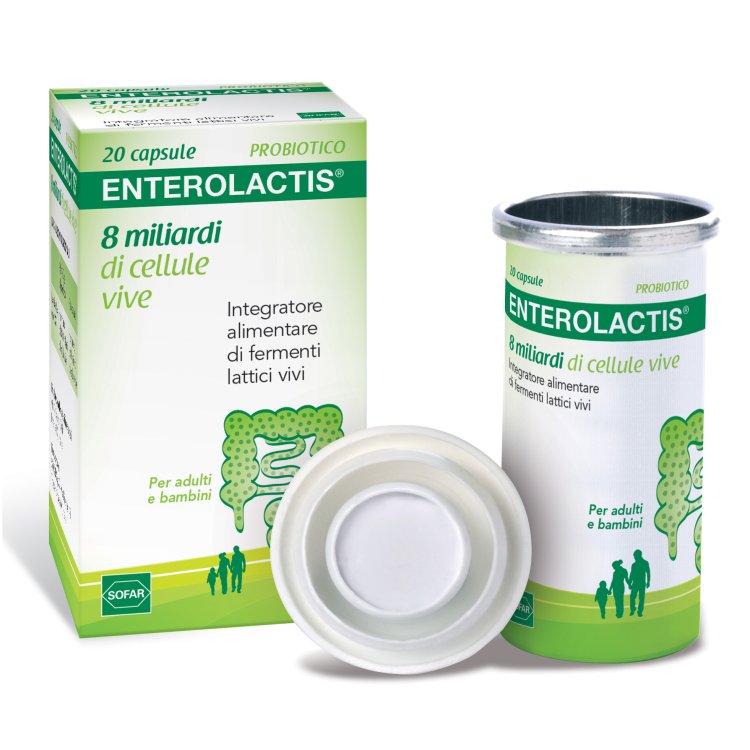 ENTEROLACTIS - Integratore a base di fermenti lattici vivi - 20 capsule