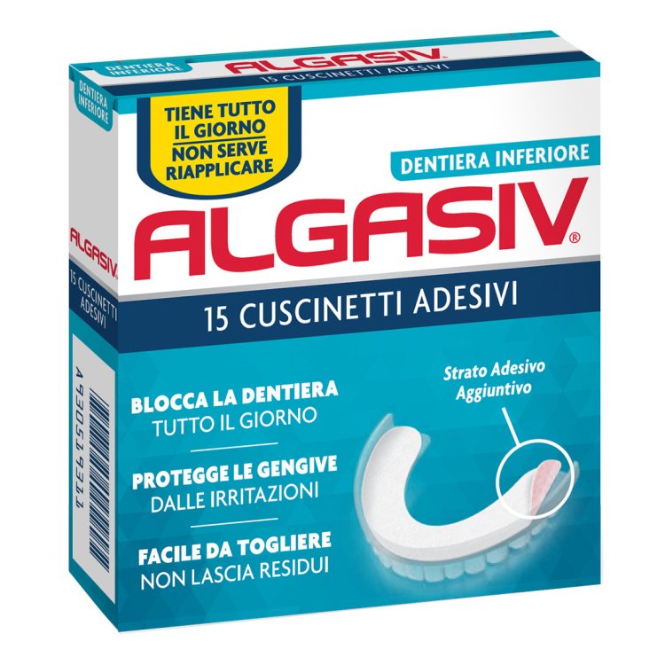 Algasiv Adesivo 15 Cuscinetti Protesi Inferiore