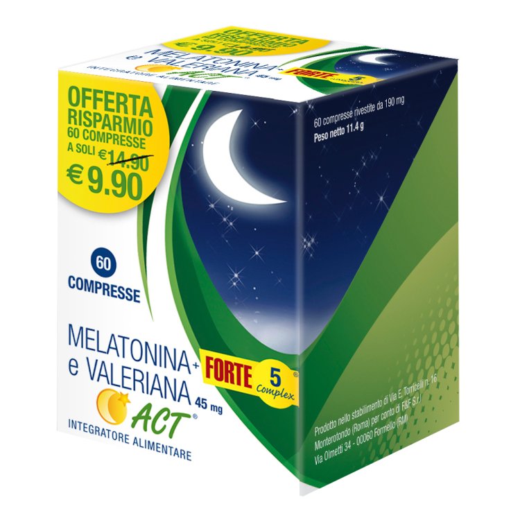 MELATONINA Act+ Forte 5 + Valeriana 60 Compresse