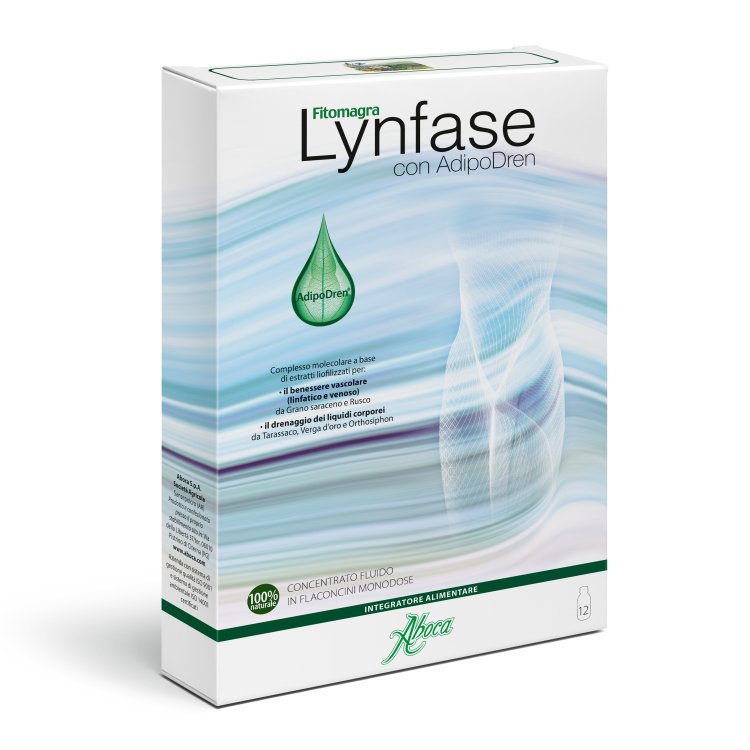 Lynfase Fitomagra Concentrato Fluido - Integratore alimentare drenante - 12 flaconcini