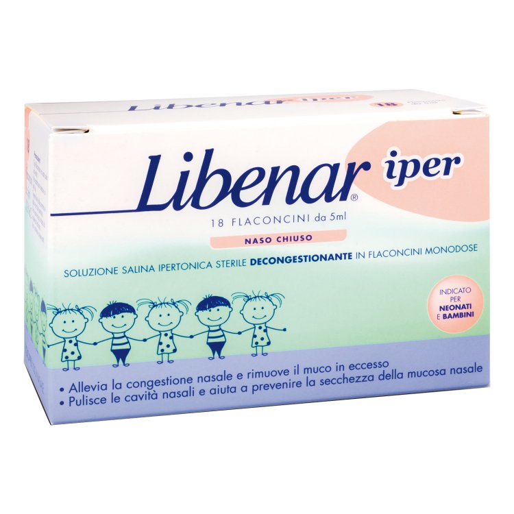 LIBENAR Iper 18 Flaconcini monodose soluzione fisiologica ipertonica sterile 5 ml