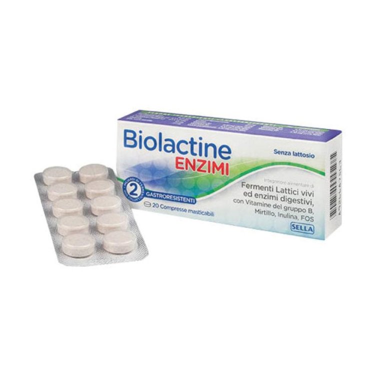 Biolactine Enzimi - Integratore con enzimi a funzione digestiva - 20 compresse masticabili Biolactine Enzimi - Integratore con enzimi a funzione digestiva - 20 compresse masticabili