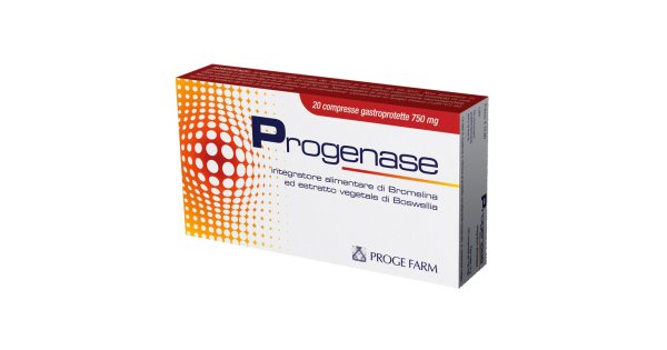 PROGE FARM Progenase 20 compresse - Integratore Alimentare di Bromelina ed Estratto Vegetale di Boswellia
