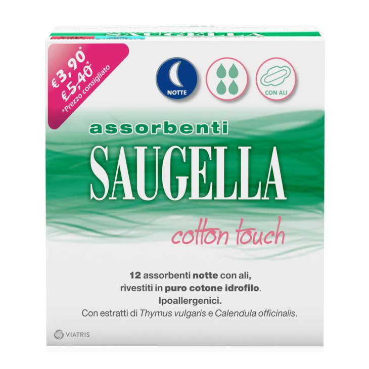 Saugella Cottontouch Assorbenti Cotone Notte 12 pezzi