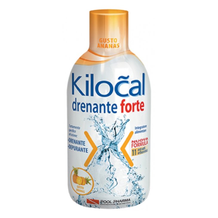Kilocal Drenante Forte - Integratore alimentare drenante e depurativo - Gusto Ananas - 500 ml