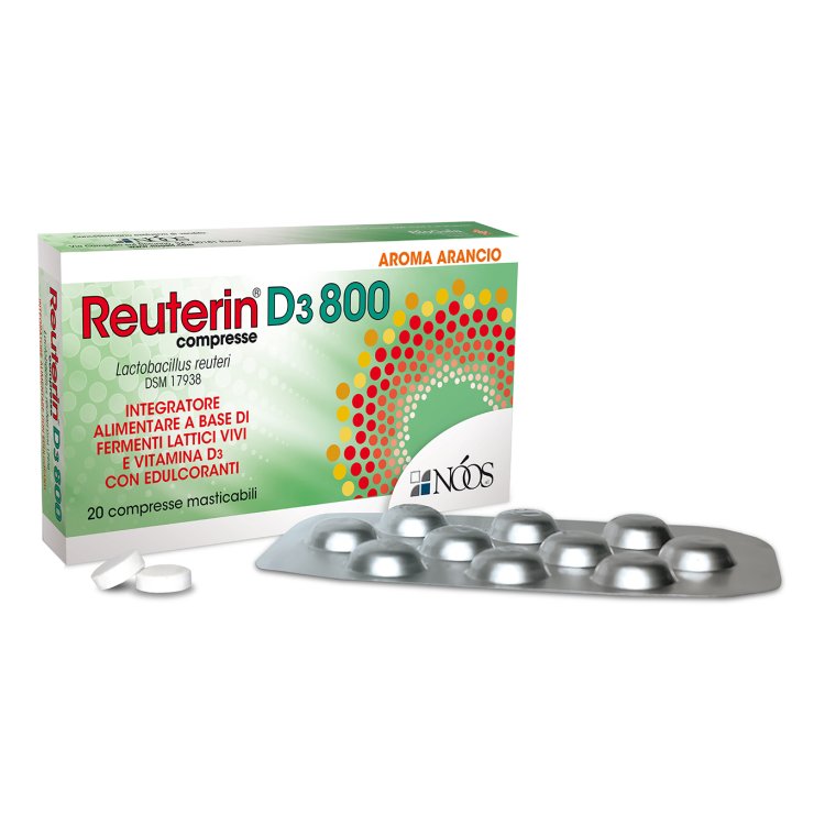 Reuterin D3 800 - Integratore per l'equilibrio della flora intestinale - 20 compresse masticabili