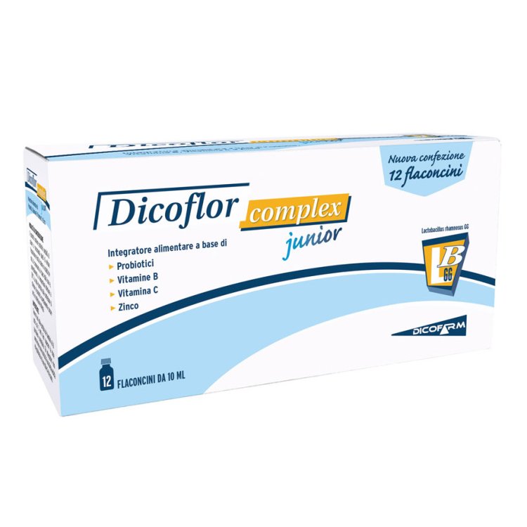 Dicoflor Complex Junior - Integratore per l'equilibrio della flora batterica intestinale - 12 flaconcini