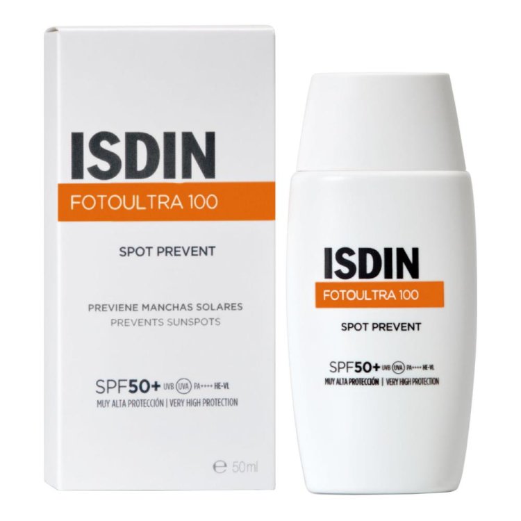 Isdin Fotoultra 100 Spot Prevent SPF50+ - Protezione solare viso per prevenire le macchie solari - 50 ml