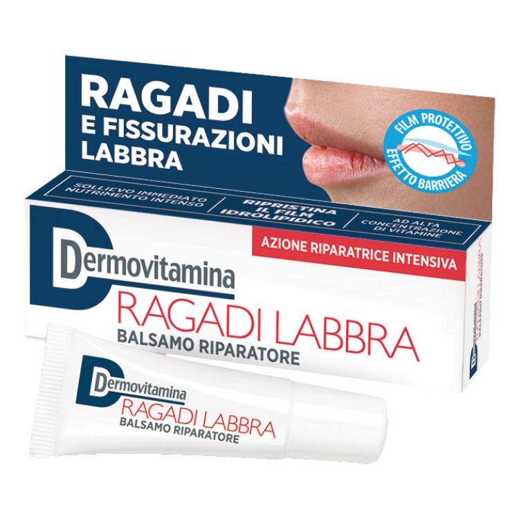 Dermovitamina Ragadi Labbra - Balsamo rigenerante intensivo per labbra secche e screpolate - 8 ml