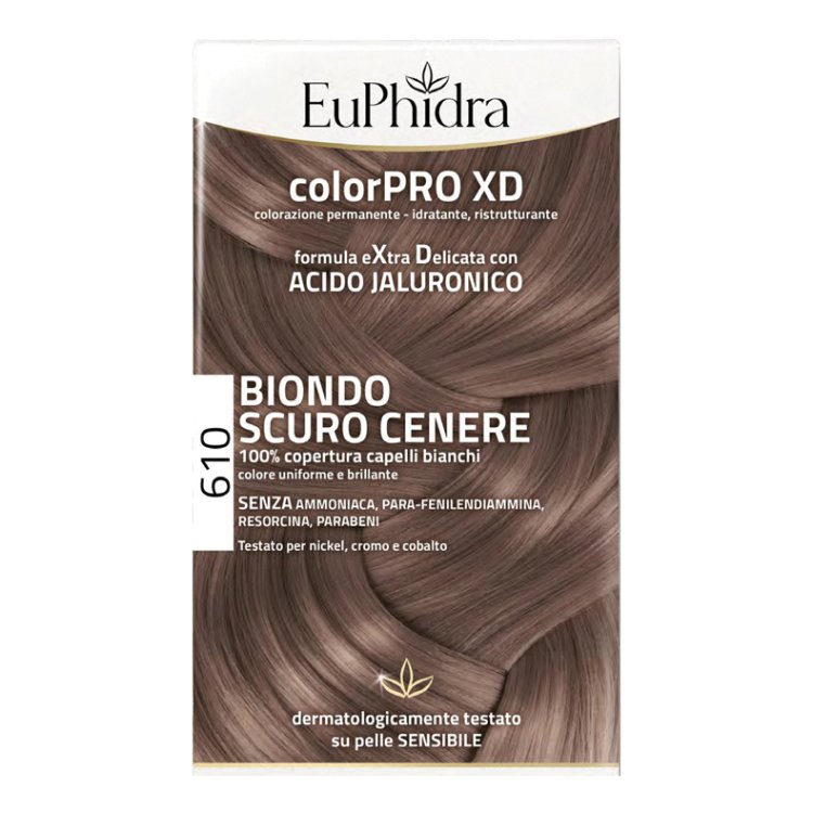 Euphidra ColorPRO XD Colorazione Permanente Tinta Numero 610 - Tinta capelli colore biondo scuro cenere