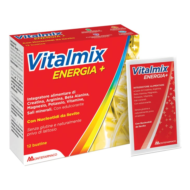 Vitalmix Energia+ - Integratore alimentare energizzante per stanchezza fisica e mentale - 12 Buste
