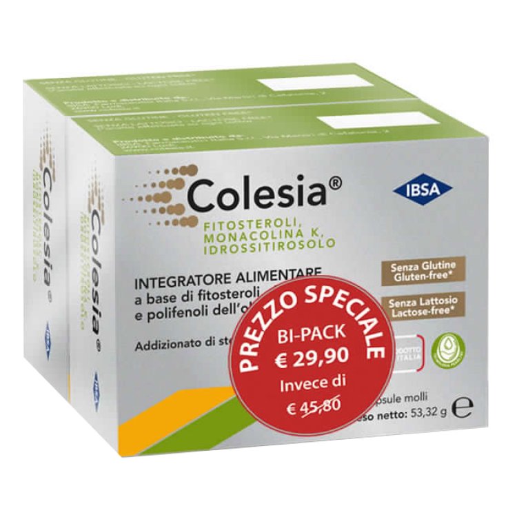Colesia - Integratore Alimentare per il controllo del Colesterolo - Confezione Bipack 60 Capsule
