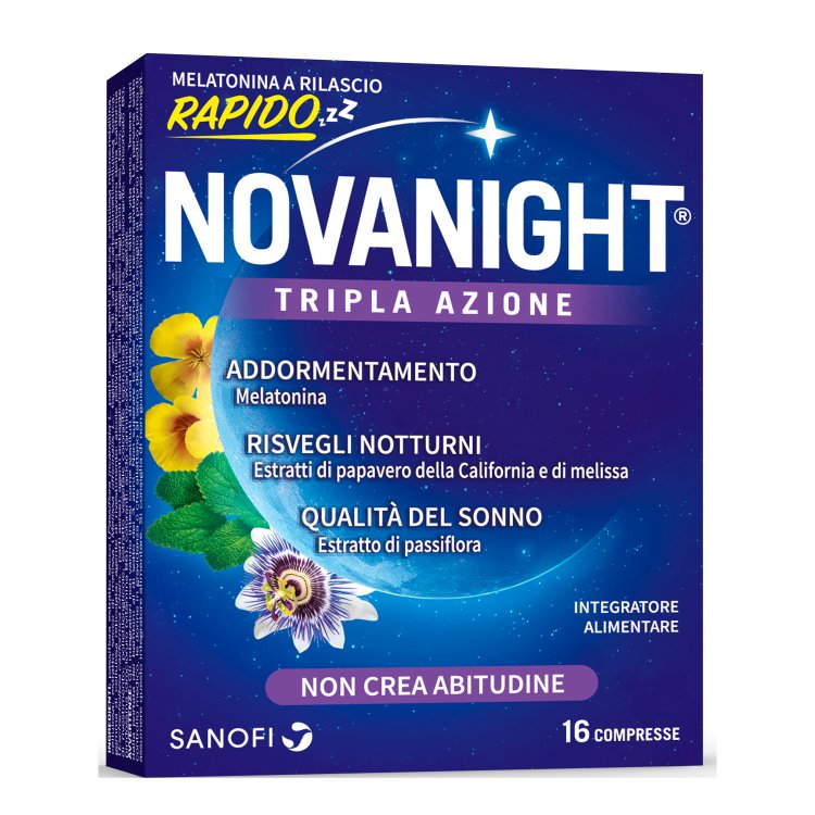 Novanight - Integratore alimentare per insonnia e disturbi del sonno - 16 compresse a rapido rilascio