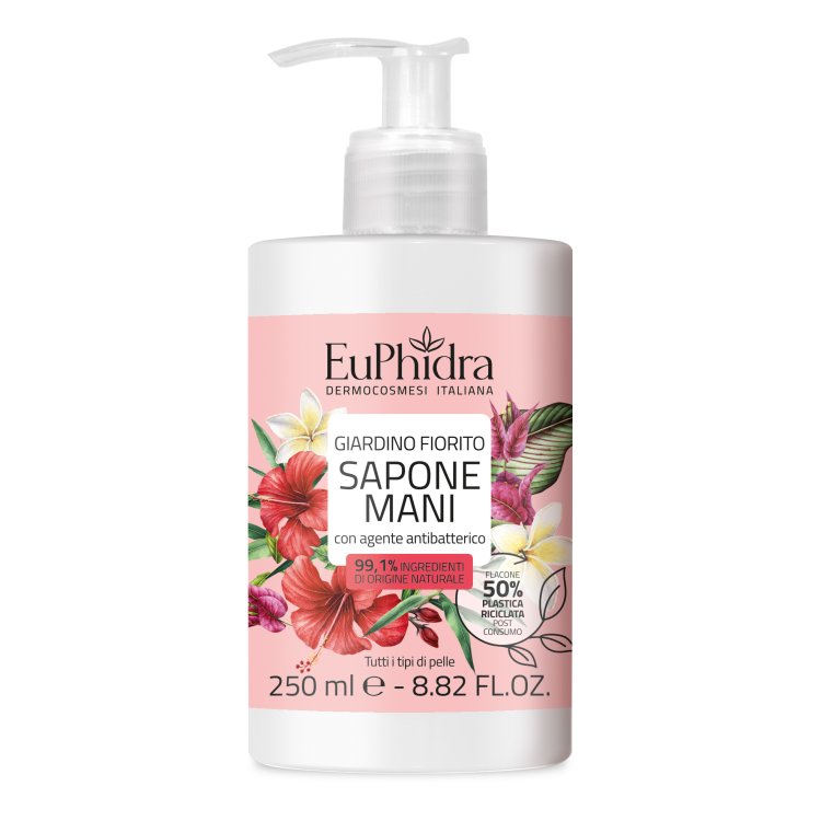 Euphidra Sapone Mani Liquido - Detergente delicato al profumo di giardino fiorito - 250 ml