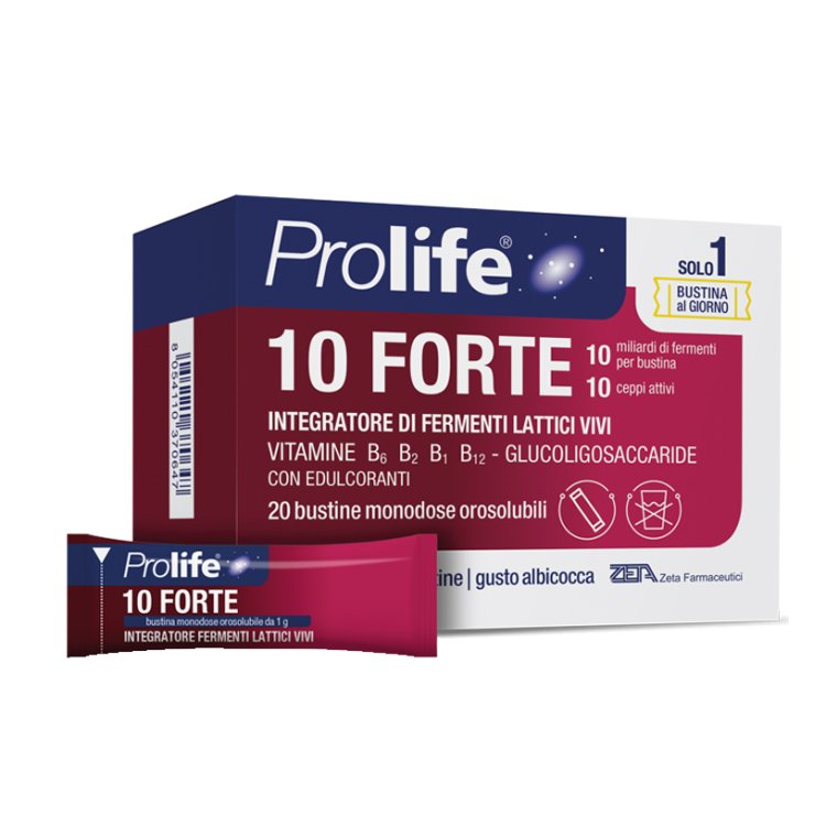 Prolife 10 Forte - Integratore a base di fermenti lattici vivi - 20 bustine orosolubili